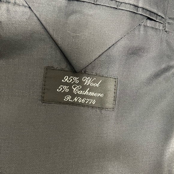 OLEG CASSINI Mens Sport Coat 40R Wool Cashmere Blazer Jacket Gray - Picture 9 of 10